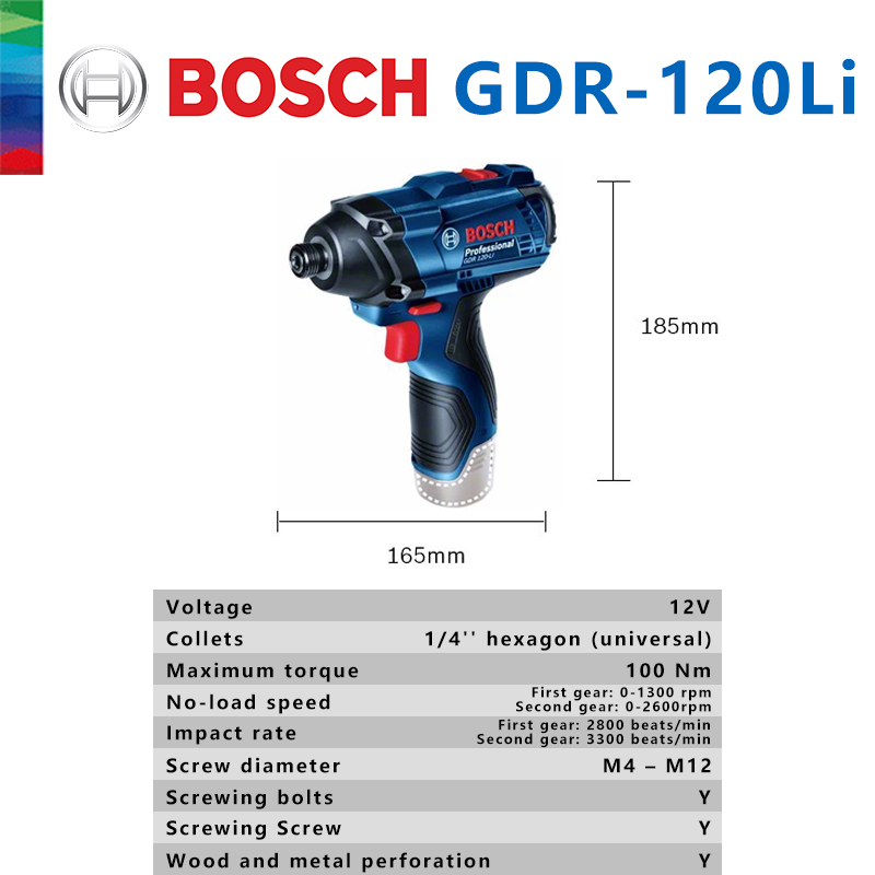 ボッシュ純正 GDR 120-LI 充電式コードレスインパク - Power Tools Drill のレビューと価格