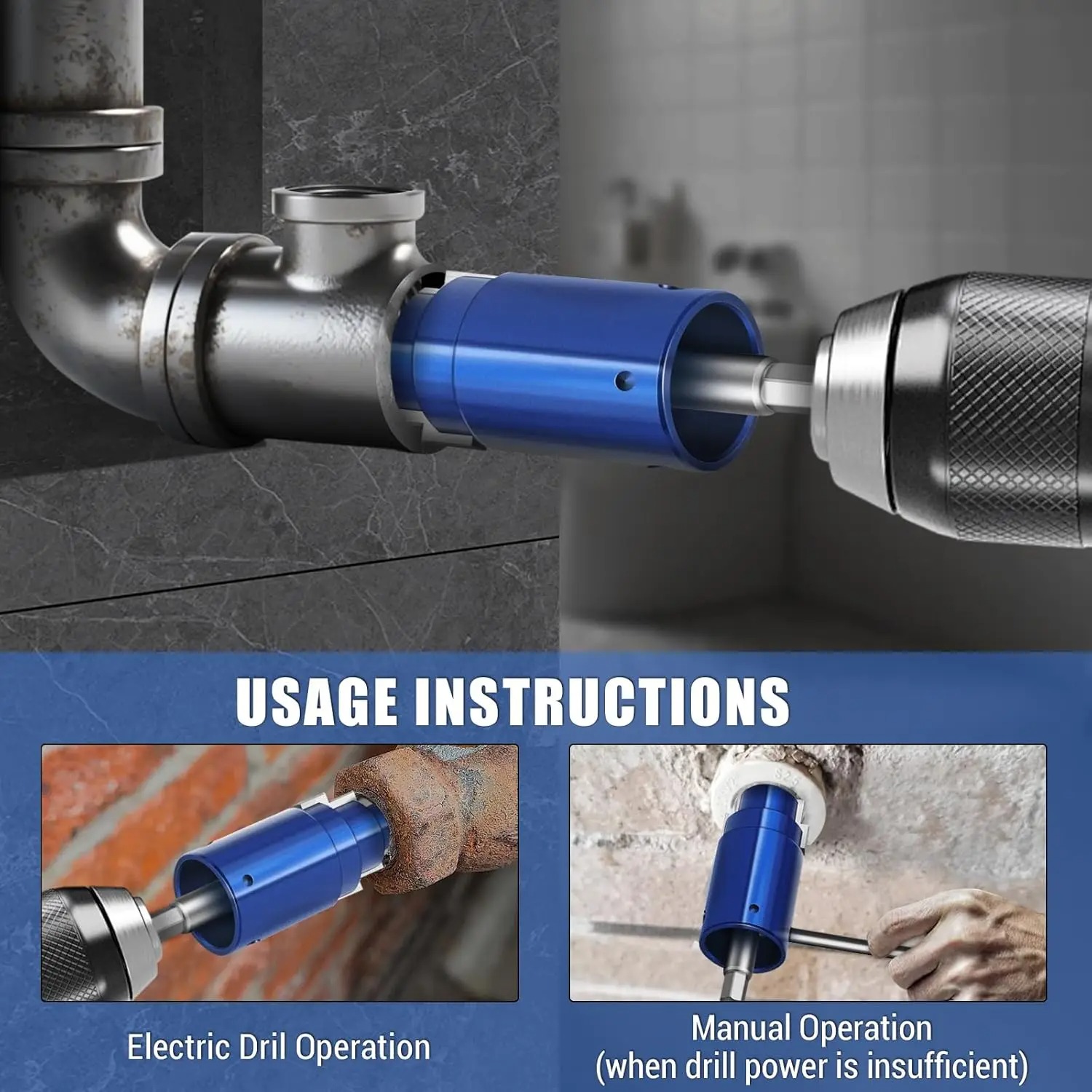 ユニバーサル電動ドリルパイプブレーカーワイヤーエクストラクタ - Power Tools Plumbing のレビューと価格